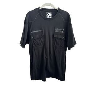 VTG Ecko Unlimited Shirt Mens Extra Large Y2K Black Short Sleeve Hip Hop Zippers